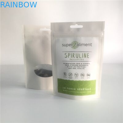 Resealable Customized Paper Bags Stand Up Pouches Gravure Printing With Clear Window