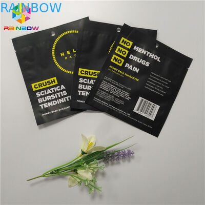 Customized Foil Pouch Packaging Three Side Sealing Matte Black Surface Smell Proof