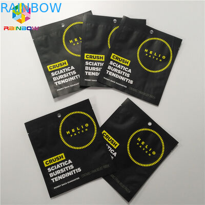 Customized Foil Pouch Packaging Three Side Sealing Matte Black Surface Smell Proof