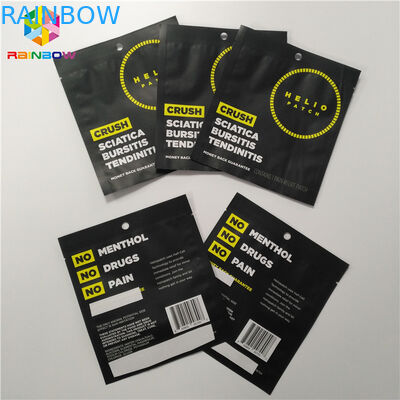 Customized Foil Pouch Packaging Three Side Sealing Matte Black Surface Smell Proof