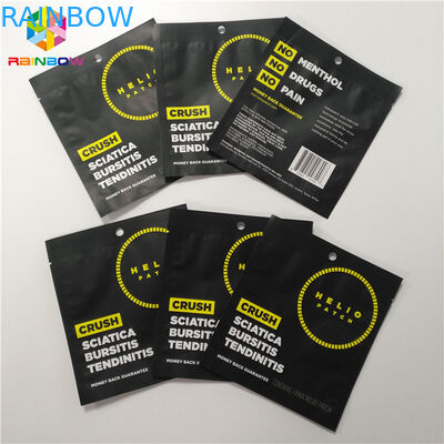 Customized Foil Pouch Packaging Three Side Sealing Matte Black Surface Smell Proof
