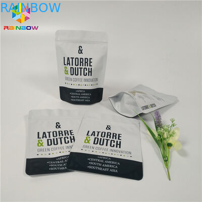 Eco - Friendly Aluminum Foil Stand Up Pouch Coffee Tea Packaging Matte Finish Surface