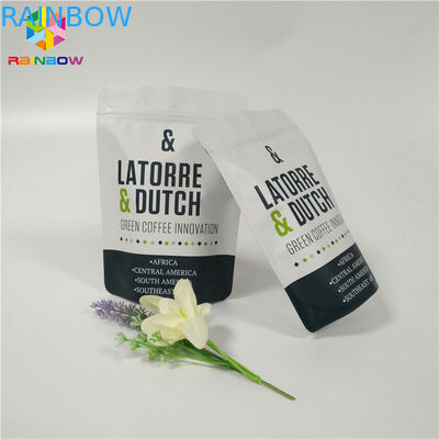 Eco - Friendly Aluminum Foil Stand Up Pouch Coffee Tea Packaging Matte Finish Surface