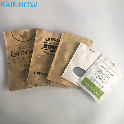 Scrub Packaging Customized Paper Bags Aluminum Foil Stand Zip Lock Kraft Paper Mylar Type