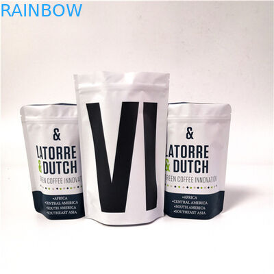 Matte White Coffee Bag Plastic Pouches Packaging Aluminum Foil Heal Seal Pouch