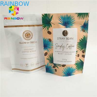 Aluminum Foil Stand Up Coffee Pouches , Plastic k Bags With Tear Notches