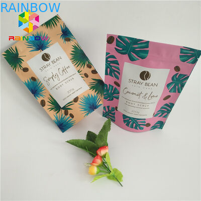 Aluminum Foil Stand Up Coffee Pouches , Plastic k Bags With Tear Notches