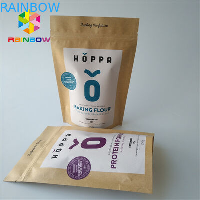 Eco Friendly Foil Pouch Packaging Food Grade k Logo Printed Kraft Craft Paper