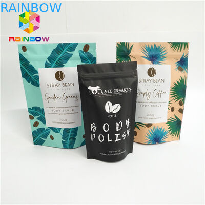 Glossy Material Custom Printed Stand Up Pouches Coffee Bag For Food Packaging