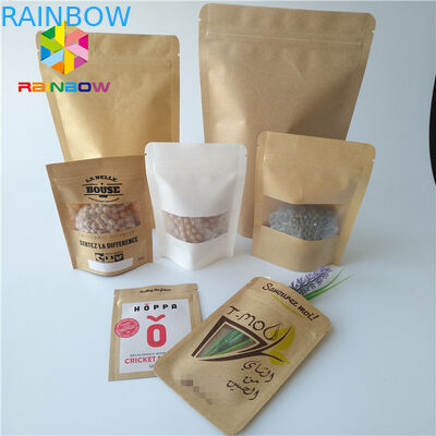 Reusable Snack Bag Packaging Custom Printed Kraft Food Stand Up Pouch SGS Certificated