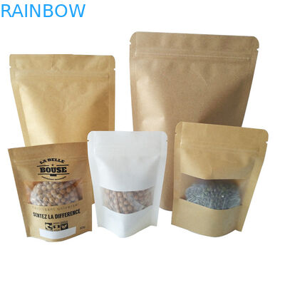 Reusable Snack Bag Packaging Custom Printed Kraft Food Stand Up Pouch SGS Certificated