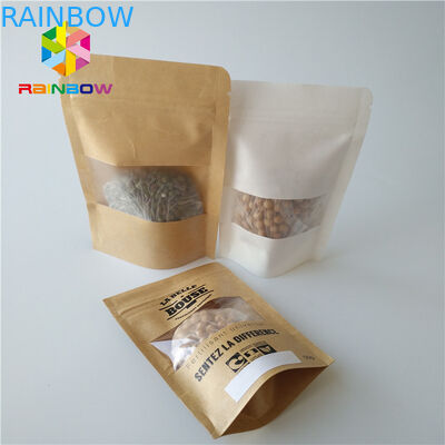 Stand Up Snack Food Packaging Bags Zip Lock Clear Plastic Pouch Transparent With Window