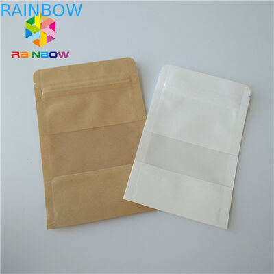 Stand Up Snack Food Packaging Bags Zip Lock Clear Plastic Pouch Transparent With Window
