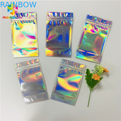 Mylar Aluminum Foil Stand Up Pouch Foil Hologram Packaging Bag For Cosmetics