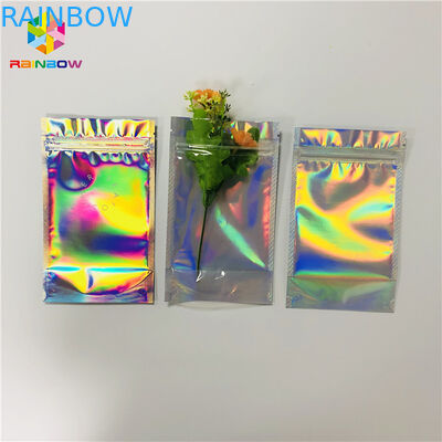 Mylar Aluminum Foil Stand Up Pouch Foil Hologram Packaging Bag For Cosmetics