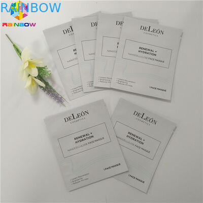 Aluminum Foil Plastic Cosmetic Packaging Bag Facial Packing 3 Sides Seal Mask Packet