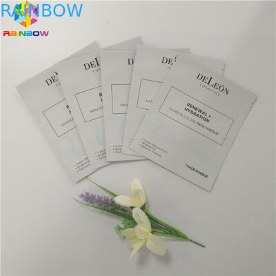Aluminum Foil Plastic Cosmetic Packaging Bag Facial Packing 3 Sides Seal Mask Packet