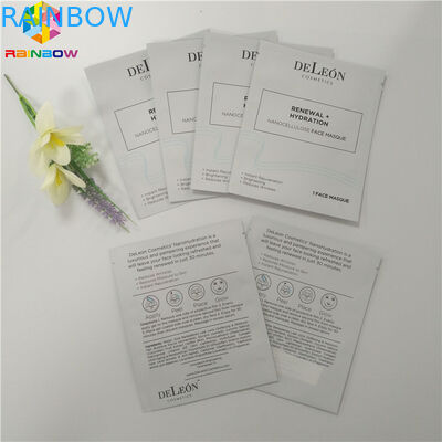 Aluminum Foil Plastic Cosmetic Packaging Bag Facial Packing 3 Sides Seal Mask Packet