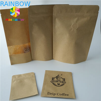 CMYK Color Stand Up Zipper Pouch Bags , Stand Up Coffee Pouches With Valves