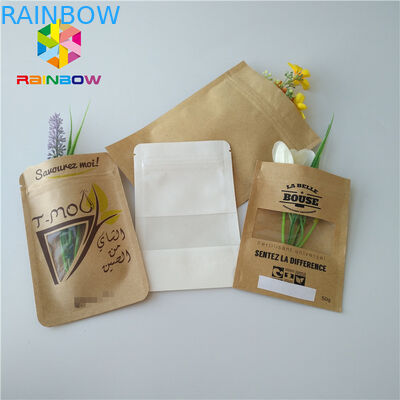 Brown Kraft Paper Bag Packaging Filter Coffee Powder Bags Matt Surface With Window