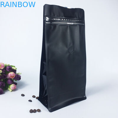 Resealable Matt Plastic Pouches Packaging Lined Zip Lock Flat Bottom With Valve