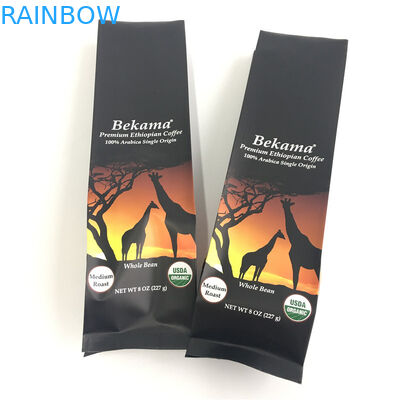 Customized Stand Up Zipper Pouch Bags Side Gusset Coffee Packaging CYMK Color