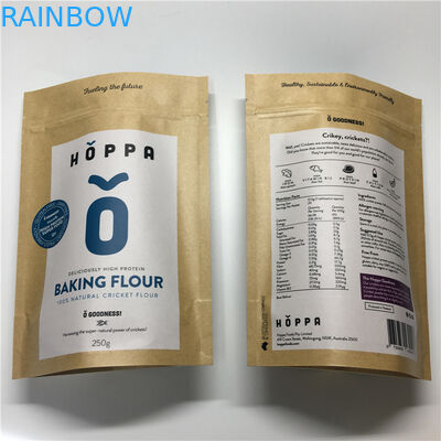 Reusable Custom Printed Paper Bags Aluminium Foil k For Food Flour Packaging