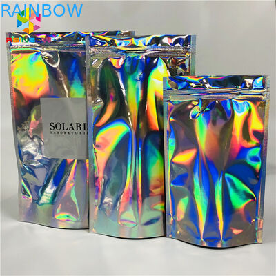 Foil Laminated Cosmetic Packaging Bag Laser Custom Hologram Mylar Zipper Lock