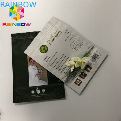 Kraft Paper Resealable Stand Up Pouches Laminated Aluminum Foil Plastic Bags