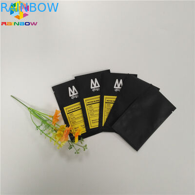 Small Black Color Stand Up Zipper Pouch Three Side Sealed Aluminum Mylar Foil