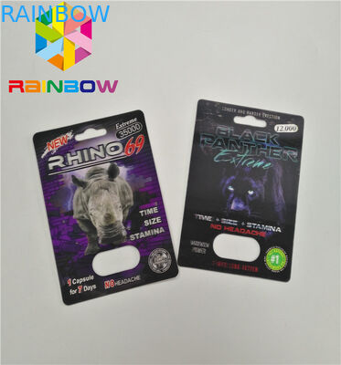 Normal Size Blister Card Packaging 3D Effect Sex Pill For Men Packaging Card