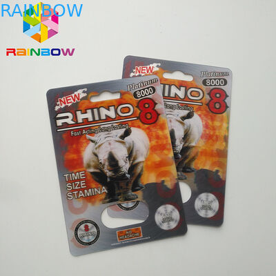 Normal Size Blister Card Packaging 3D Effect Sex Pill For Men Packaging Card