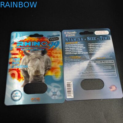 Normal Size Blister Card Packaging 3D Effect Sex Pill For Men Packaging Card