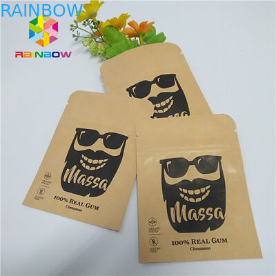Brown Kraft Paper Heat Seal Packaging Bags Customized Size For Cookie / Coffee Beans