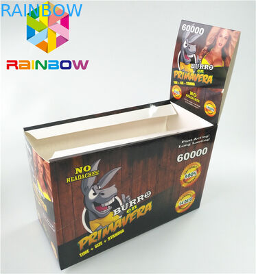 Glossy Blister Card Packaging Custom Sex Enhancement Pills Burro2 60000 Paper Card