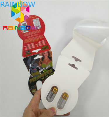 Glossy Blister Card Packaging Custom Sex Enhancement Pills Burro2 60000 Paper Card
