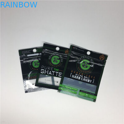 Medical Weed Leaf Three Side Seal Pouch Smell Proof Mylar Bags Customized With Window