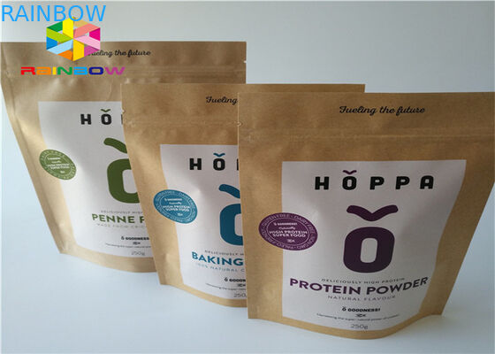 Clear Window Customized Paper Bags Recycled Brown Kraft Paper For Shopping