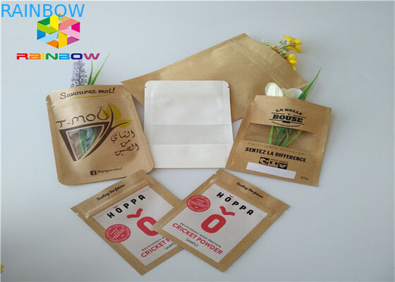 Clear Window Customized Paper Bags Recycled Brown Kraft Paper For Shopping