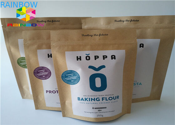 Food Packaging Printed Paper Bags Brown Kraft Paper Recyclable Gravure Printing