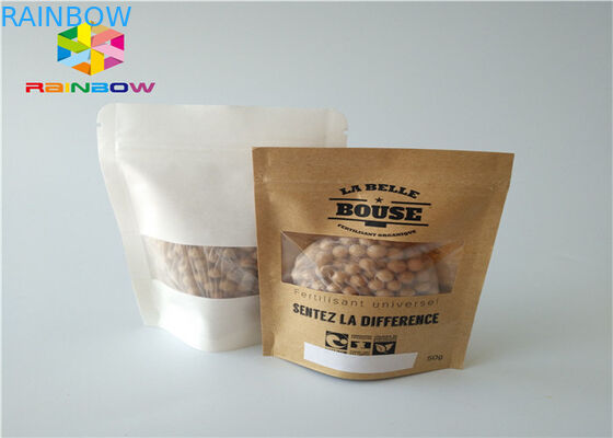 Food Packaging Printed Paper Bags Brown Kraft Paper Recyclable Gravure Printing