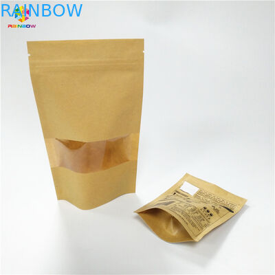 Kraft Paper Snack Bag Packaging Mylar k Moisture Proof For Packing Powder Dried Fruit