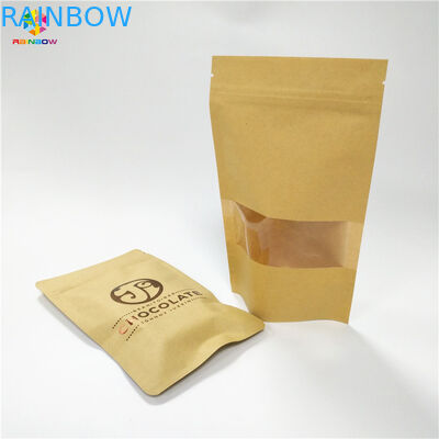 Custom Printing Tea Snack Bag Packaging Kraft Paper Organic Doypack With Window