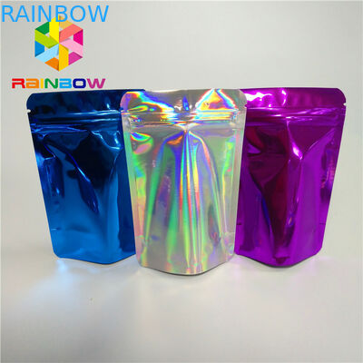 Cosmetic Glitter Powder Snack Food Packaging Bags Shiny Holographic Hologram Mylar Pouch