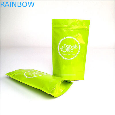 Custom Printed Recyclable Kraft Paper Bag Green Tea Packaging SGS / FDA Approval