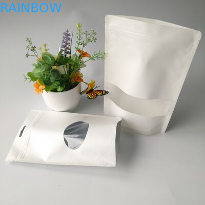 Stand Up Pouches Paper Box Packaging Food Grade With Clear Rectangular / Oval Window