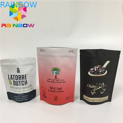 Gravure Printing Stand Up Zipper Pouch Bags Tear Notch Line Zip Lock Laminated Foil