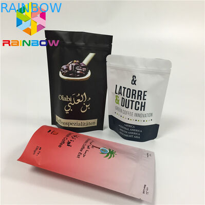 Gravure Printing Stand Up Zipper Pouch Bags Tear Notch Line Zip Lock Laminated Foil