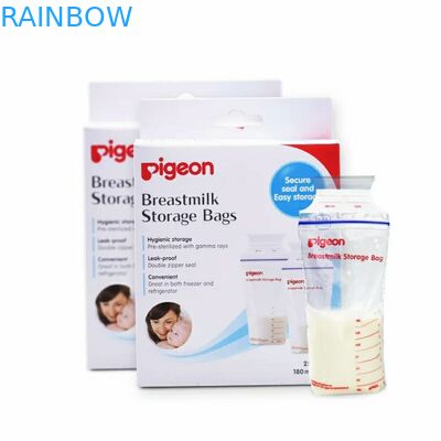 Double Stand Up Zipper Pouch , Heat Seal Packaging Bags Breast Milk Storage