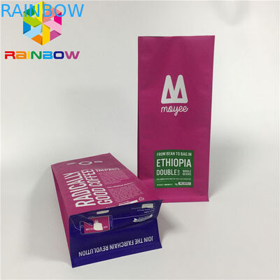 Aluminum Foil Pouch Packaging , Stand Up Coffee Bags Flat Bottom With Valve